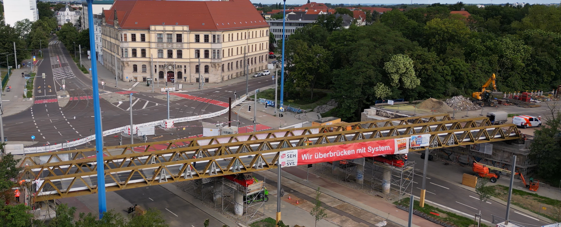 Behelfsbrücke Damaschkelplatz in Magdeburg