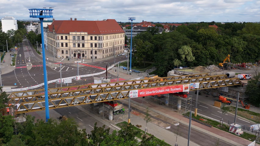 Behelfsbrücke für den Damaschkeplatz in Magdeburg, SYSTEC GmbH 